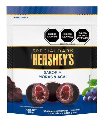 Chocolate Amargo Brookside Con Centro Sabor Moras Y Acai