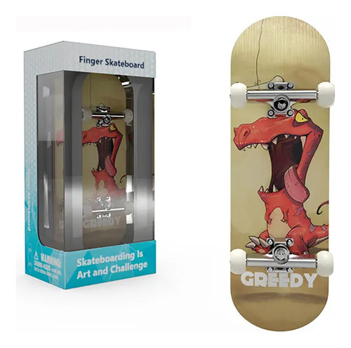 Fingerboard Brinquedo Skate De Dedo Profissional Rolamento Cor das rodas Branco Cor do skate Marrom-claro Estilo Dinosaur