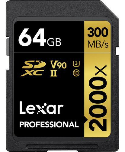 Tarjeta de memoria Lexar Sd Xc 64 GB 2000x UHS-II 300 MB/s V90
