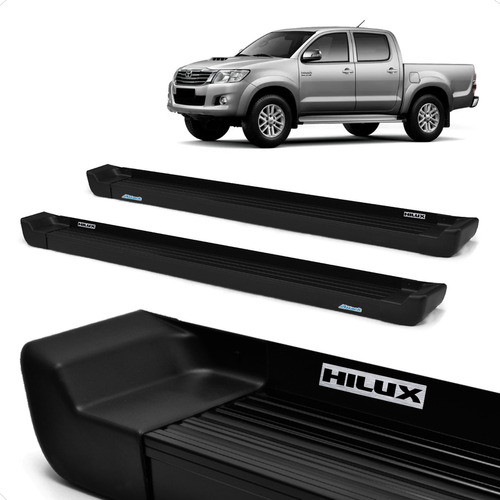 Par Estribo Hilux Srv 4x4 Cabine Dupla Prime Preto 2009