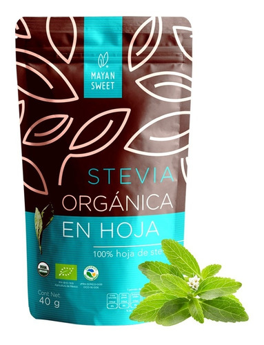 Endulzante Orgánico Mayan Sweet Stevia Hoja Verde (40 G)