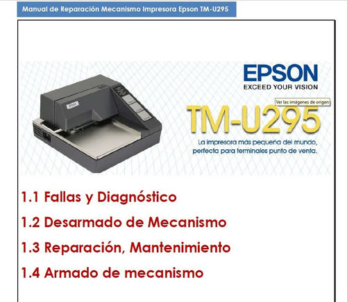 Como Reparar Mecanismo Epson Tm-u295 (Reacondicionado)