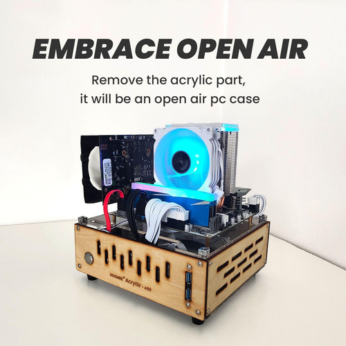 Gran Mini Itx Pc Case - Case Premium De Arcylic Y Wood Pc -