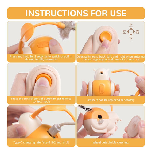 Controle Remoto Sem Fio Cat Toy Electric Snail Com Sensor De
