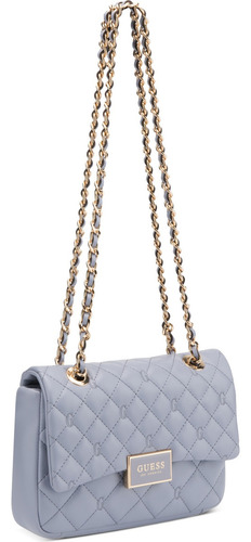 Bolsa Guess Factory Vg959670-wis Acabado de los herrajes Níquel Color Azul claro Correa de hombro Azul claro Diseño de la tela Lisa
