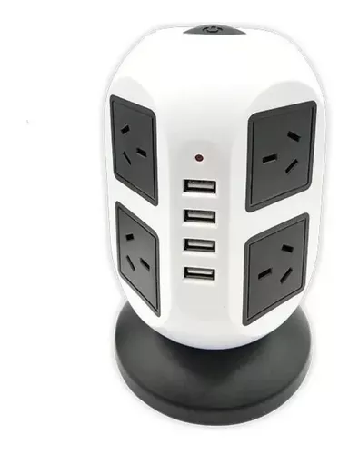 Prolongador Zapatilla Torre Vertical 8 Tomas + 4 Usb