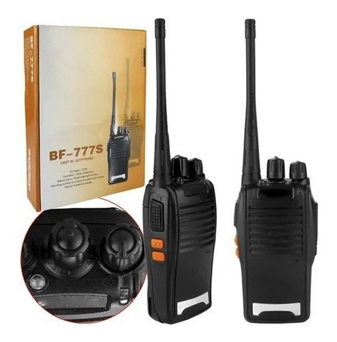 Kit 2 Rádios Comunicador 777s Walk Talk Pro 16 Canais 12km Bandas de freqüência 400-470 MHz Cor Preto