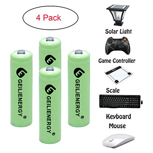 Pilas Aa Nimh Recargables De 600mah 1.2v Luces Solares,...