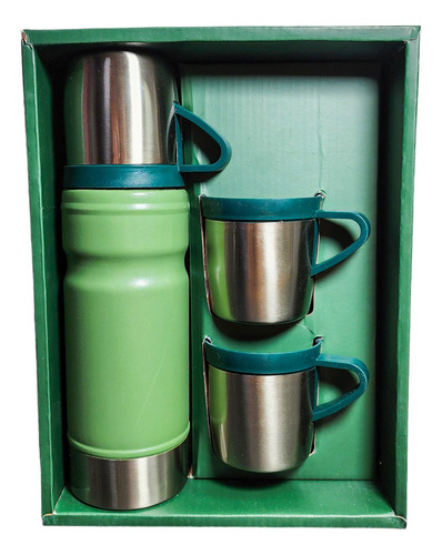 Set Termo Acero Inoxidable 3 Tazas + Estuche Regalo Termico