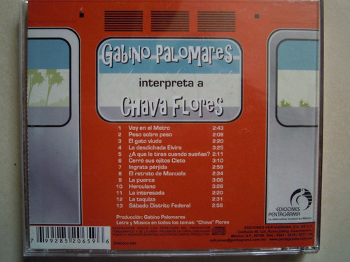 Gabino Palomares Cd Interpresta A Chava Flores | MercadoLibre Gabino Palomares Cd Interpresta A Chava Flores | MercadoLibre