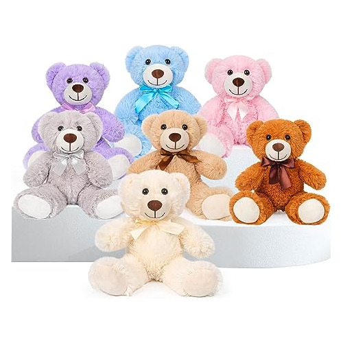 Peluche De Oso Teddy, Lote De 7 Osos De Peluche De 13.7...