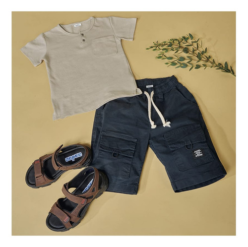 Audaz Short Niño Con Bolsillos Al Frente Azul
