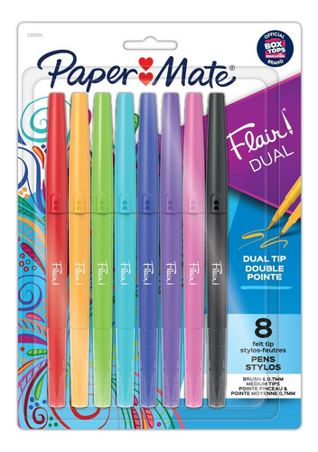 Marcador Paper Mate Flair- Doble Punta Brush Y Punta Media X