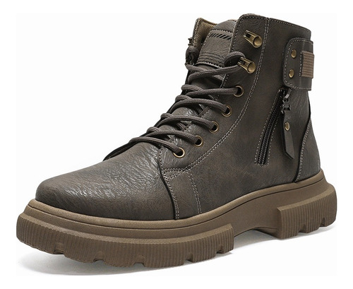 Botas Hombre Casuales Botines Británicos Piel Plataforma