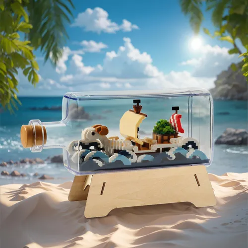 Hi-reeke Going Merry Ship In A Bottle - Juego De Microbloque