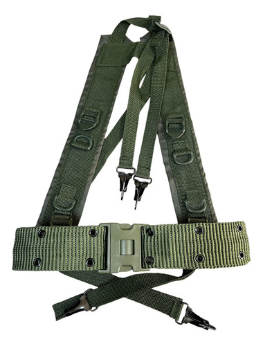 Kit Suspensório E Cinto Verde Exercito Brasileiro Desenho do tecido Sem Bolso