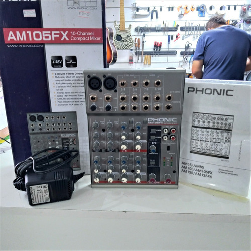 Mesa De Som Phonic Am105fx Com Efeitos 6 Canais 110volts
