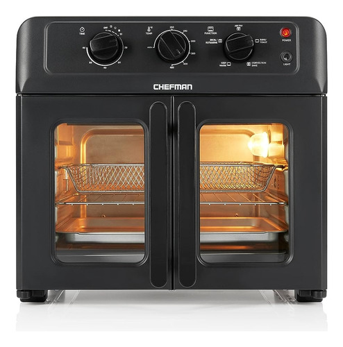 Horno Dual Con Air Fryer Puerta Francesa Chefman 25l