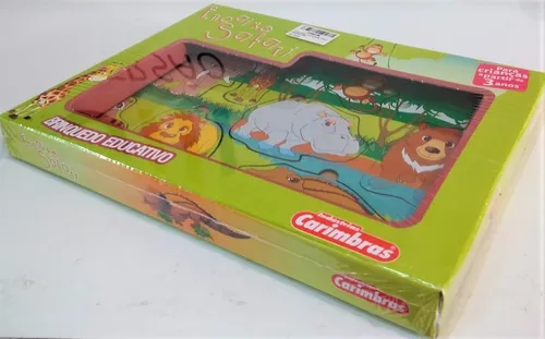 Jogo Quebra Cabeça Infantil Safari Brinquedo De Encaixe