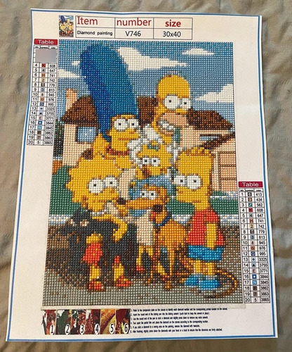 A Kit De Pintura De Diamantes 5d Los Simpson 30x40cm Diy
