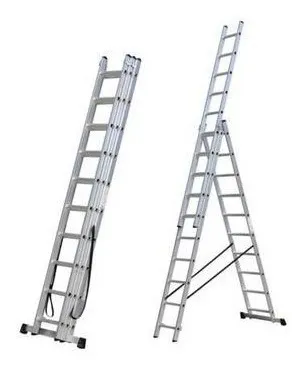 Escalera Extensible Aluminio Miyawa 3 Tramos 10 Escalones