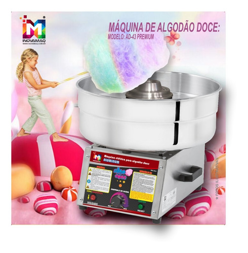 Imagem 3 de 8 de Máquina De Algodão Doce Ad-43 Aluminum Profissional Inovamaq