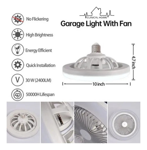 Ventilador Con Lampara De Techo Miltifuncion 2 En 1