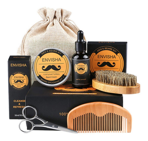 Kit De Cuidado De Barba Para Hombre Con Funda