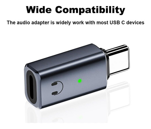 Adaptador De Áudio Usb C Macho Para Fêmea, Usb C Para