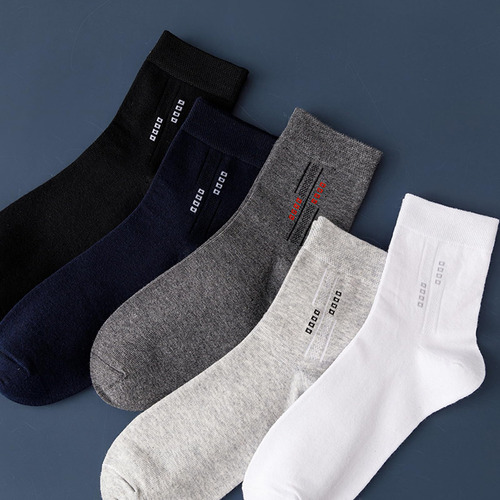 5 Pares 100% Algodón, Calcetines Media Pantorrilla -
