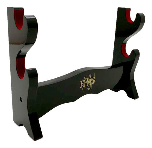 Espada Hecha A Mano, Madera Lacada De Piano Negro, Mesa De 2
