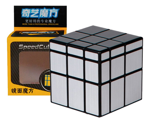 Cubo Rubik Qiyi Mirror 3x3 Oro Plata Blue 