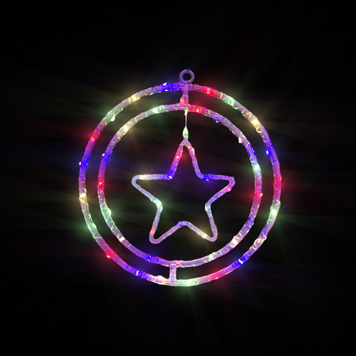 Figura Giratoria Led Adorno Navideño Luz Led Multicolor 30cm Luces Estrella