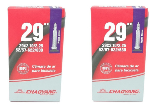 02x Câmara Ar Chaoyang Mtb Aro 29 Válvula Presta 48mm (fino)