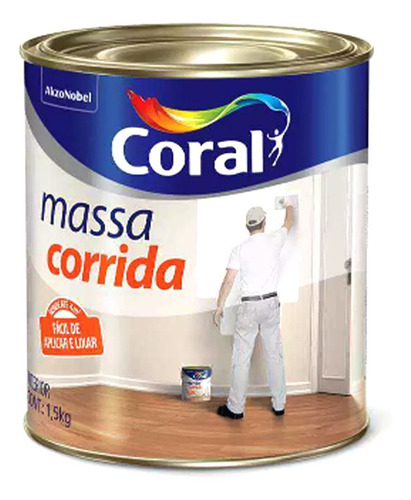 Massa Corrida Fácil De Aplicar Lixar Interior 1,5kg - Coral