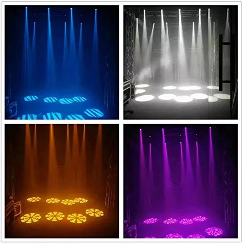  Luces de escenario, luz de cabeza móvil, 8 gobos, 8 colores, 11  canales, 2 unidades, 90 W, foco DMX 512 con sonido activado para boda, DJ,  fiesta, escenario, iluminación : Instrumentos Musicales