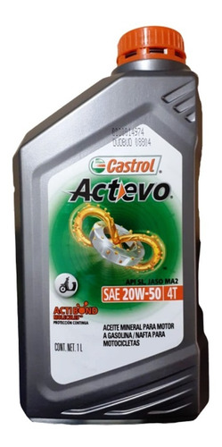 Aceite Motor Moto 4t Actevo 20w50 Castrol Team Motorace