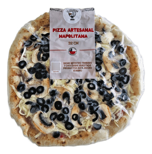 Pizza Artesanal Vegetariana 32 Cm / Sellada Al Vacío