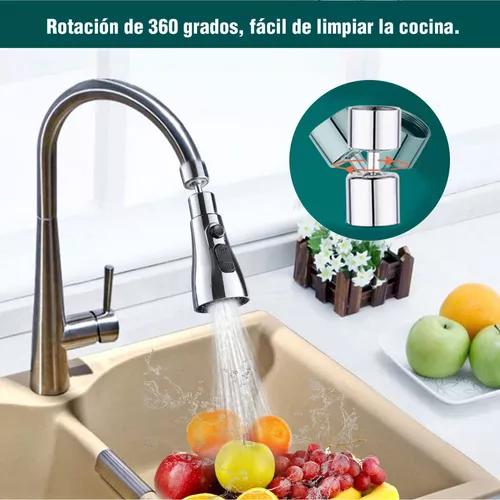 Comprar Cabezal de grifo de cocina 3 en 1, grifo giratorio de 360 ​​°,  piezas de repuesto para grifo de fregadero a prueba de salpicaduras