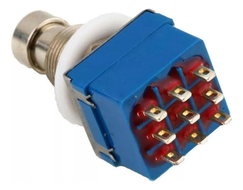 Botão Chave Seletora 9 Pinos 3pdt Pedal Guitarra Foot Switch