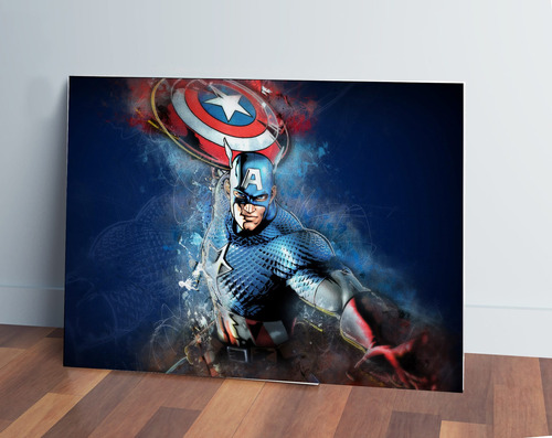 Cuadro Capitan America Marvel 105 30x40 Mdf Memoestampados