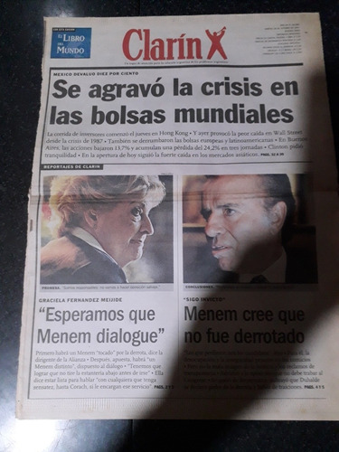 Tapa Diario Clarín 28 10 1997 Graciela Fernández Meijide 