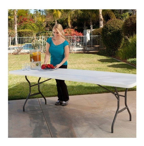 Mesa Plegable Grande Blanca Lifetime Portafolio 2.44m
