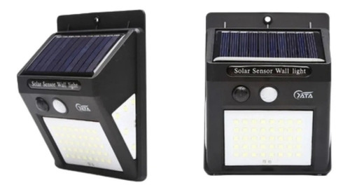 2 Luminárias Led Refletor Parede Solar Sensor Presença 50w