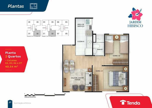 Imagem 6 de 15 de Lançamento: Residencial Jardim Hibisco - Excelente Apartamento De 1 Ou Dois Quartos Em Paciência. - Siap20118