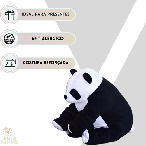 Panda De Pelúcia Urso 50cm Bebê Almofada Antialérgico Grande