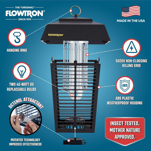 Flowtron Bk-80d - Asesino Electrónico De Insectos (80 W, Cob
