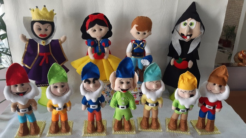 Branca De Neve E Sete Anões Em Feltro 11 Peças