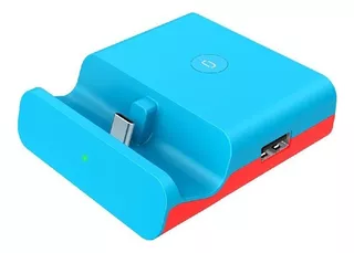 Base Dock Cargador Azul Para Nintendo Switch Con Hdmi