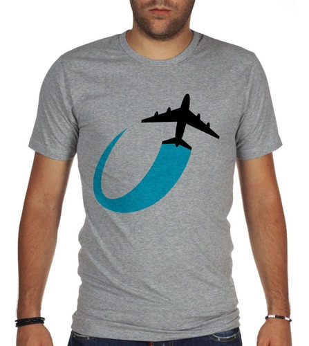 Remera De Hombre Avion Plane Azul Vuelo Viaje